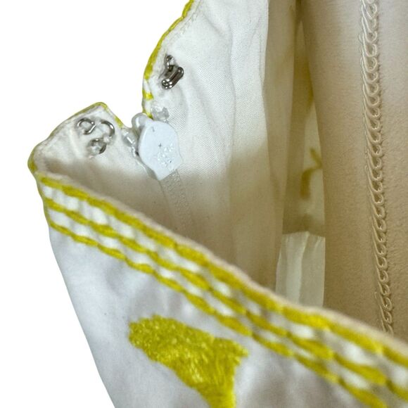 Ann Mashburn Embroidered Tiered Midi Dress XL White Yellow Cottage Tea Party NWT - Picture 7 of 12